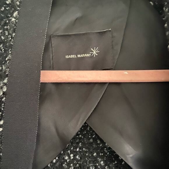 Isabel Marant M Loop‑Bouclé Wool Cardigan | Black /White Knit - Picture 2 of 7